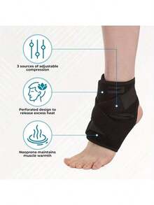 1pc Adjustable Ankle Support Strap, Compression Wrap For Sports, Running, Basketball, Volleyball To Prevent Sprain, Recovery, Unisex Gym Accessory - A - View 7