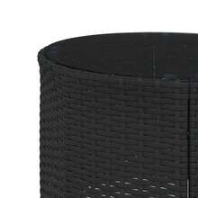 vidaXL Gartensitzgruppe Mit Tisch Und Runden Kissen, Schwarz Poly-Rattan - Black - View 11
