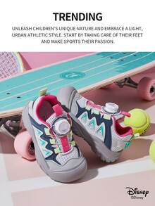 Disney 1 Pair  Collaboration Children's Sneakers, Suitable For Daily Wear, Festivals, Sports, Outdoor Activities, Comfortable, Non-Slip, Breathable (Boys' Sneakers, Boys' Skate Shoes, Children's Sneakers, Girls' Sneakers, Girls' Skate Shoes) - Pink - View 2