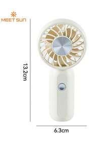 MEET SUN 1pc Rechargeable 300mAh Lithium Battery Handheld Portable Eyelash Fan With 3 Wind Speeds - White - View 4