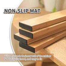 4 Pcs Bamboo Kitchen Drawer Dividers Large, Adjustable Drawer Organizers, Spring Loaded, Works In Kitchen, Dresser, Bathroom, Bedroom, Drawer, Desk - 棕色 - 查看 5
