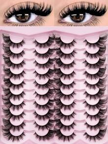 20 Pairs 3D Thick False Eyelashes | Natural & Dramatic Mixed Styles | Reusable, Lightweight & Beginner-Friendly | Suitable For Daily, Party, Date & All Occasions | High-Value Eyelash Makeup Set - fox eye lashes - View 1