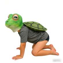 Realistic Frog Head Mask With Turtle Shell Prop – Perfect For Kids & Adults Dress-Up & Role-Play - Multicolor - View 1