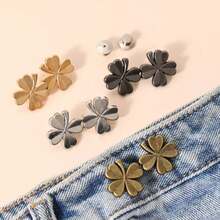 三叶草牛仔裤腰带夹 - 可调节腰部束紧带,无需缝纫金属合金纽扣,可重复使用且可拆卸,塑造纤细腰身 - 多色 - 查看 9