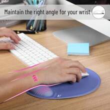 Mr. Pen- Ergonomic Mouse Pad With Wrist Rest, Dusky Blue-Purple Breathable Fabric With Memory Foam Cushion, Non-Slip Rubber Base, Gel Mouse Pad With Wrist Support - ColorE - 查看 2