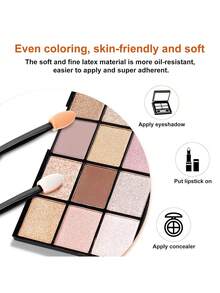 100 piezas Aplicadores desechables de sombra de ojos, pinceles aplicadores de sombra de ojos de doble cara, aplicadores de esponja para maquillaje de ojos, regalos - Multicolor - Ver 5