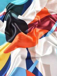 Fashionable Floral Print Women's Square Scarf, Casual Sun Protection Headscarf, Large Scarf/Shawl - 果嶺洞 - 查看 4