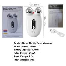 Electric Face Neck Lifting Machine Facial Massager Roller V-Face Roller Massager Beauty Device 450mAh - Multicolor - View 10