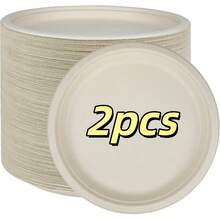 3/25/50个可堆肥圆形纸盘（白色/约26厘米） - 重型纸盘 - 由甘蔗纤维制成 - 适用于日常用餐、餐厅、家庭聚会、餐车、特殊活动、餐饮、婚礼、派对 - 防水、防油、微波炉加热、坚固、防切割。 - 彩色 - 查看 13