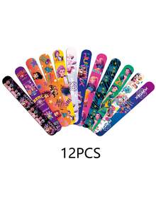 12/24PCS K POP Cartoon Slap Bracelets DemonHunters Anime Figure Image KPOPPP Wrist Strap Clap Ring Theme Birthday Party Supplies Photo Props Slap Wristband Christmas Stocking Fillers Valentine's Day Easter Party Small Gift - White - View 9
