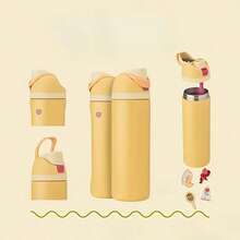 24oz /32oz Stainless Steel Insulated Water Bottle With Straw, Portable Coffee Mug Suitable For Hot & Cold Drinks, Fitness And Cycling Water Bottle, Leak-Proof Lid Travel Cup For Camping, Hiking, Driving, Outdoor Activities - D-Vàng - Xem 3