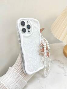 Cream Textured Painted Protective Phone Case With Chain, Compatible With IPhone 14, 14 Pro, 14 Pro Max, 13, 13 Pro, 13 Pro Max, 11, 11 Pro Max, 12, 12 Pro, 12 Pro Max, XR, XS, 15, 15 Pro, 15 Pro Max, 16, 16 Pro, 16 Pro Max, 17, 17 Pro, 17 Air, 17 Pro Max, Advanced Anti-Drop Phone Case - Multicolor - View 5