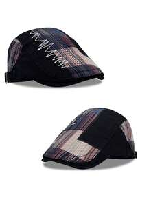 1顶男士黑色PU皮贝雷帽，时尚复古绅士帽，冬季保暖防风报童帽，百搭休闲四季驾驶帽，适合日常佩戴 - A - 查看 8