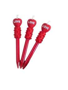 1支/3支/5支装卡通心形圆珠笔，带硅胶握柄的减压笔，返校及办公用品 - 紅色愛心 - 查看 8