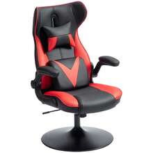 Gaming Stuhl Mit Wippenfunktion, Ergonomischer Computerstuhl, Höhenverstellbar Bürostuhl, Drehbar Schreibtischstuhl Mit Kopf- Und Lendenkissen, Bis 120 Kg Belastbar, Schwarz+Rot - Black - View 2