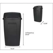 Kitchen Must-Have: 13 Gallon Swing Top Trash Can In Black Color - Keeps Your Kitchen Tidy And Forgives You For Bending Over - Black - View 5