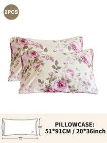 1pc/2pcs/4pcs Floral Print Pillowcase, Breathable Soft Comfortable, Envelope Closure Suitable For Bedroom Sofa Home Decor, Retro Style Bedroom Living Room Home Decor, Pillow Insert Not Included, Suitable For All Seasons - Multicolor - View 24