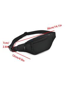 1 Stück Mode Damen Hüfttasche/Brusttasche, versteckter Reißverschluss Design, einfarbiges wasserdichtes Nylonmaterial, kann Münzen und kleine Gegenstände aufbewahren. 1 Stück Mode Herren Reißverschluss Brusttasche/Hüfttasche/Umhängetasche, geeignet für Reisen, Arbeit, Sport, leicht, diebstahlsicher, verstellbarer Gurt, Nylonmaterial, minimalistischer Outdoor-Pendlerbeutel - Schwarz - Übersicht 11