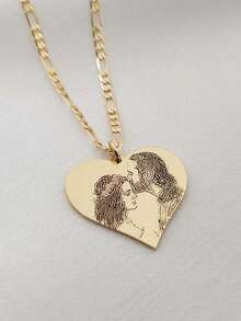 1pc Customized Photo Minimalist Painting Stainless Steel Multi-Shape Necklace, Fashionable, Minimalist, Casual, Retro, Y2K Style, Customizable, Personalized, Unique, Ideal Gift For Boyfriend, Girlfriend, Mom, Family, Friends, Daughter, Son, Grandparents - Multicolor - View 14