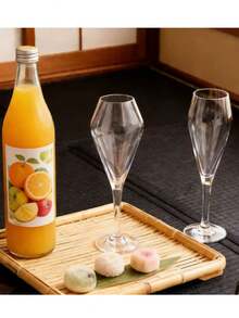 1个优质PC材质果汁杯，V形透明高脚杯，可重复使用杯子套装，适合派对和婚礼果汁杯 - 無色 - 查看 6