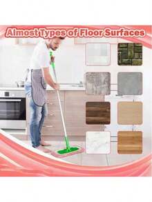 5/4/3/2/1件装可重复使用超细纤维拖把垫套装 - 可水洗地板清洁布 - 适用于干湿两用扫地和拖地 - 适用于硬木、瓷砖、复合地板 - 吸水性强，易于清洁 - 适用于家庭、办公室日常地板清洁 - 清洁液 - 粉紅色 - 查看 3