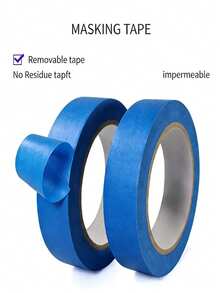 2pcs Blue Masking Tape, High Adhesive, Spray Paint Protection, Residue-Free, Durable - 2 Blue - View 1