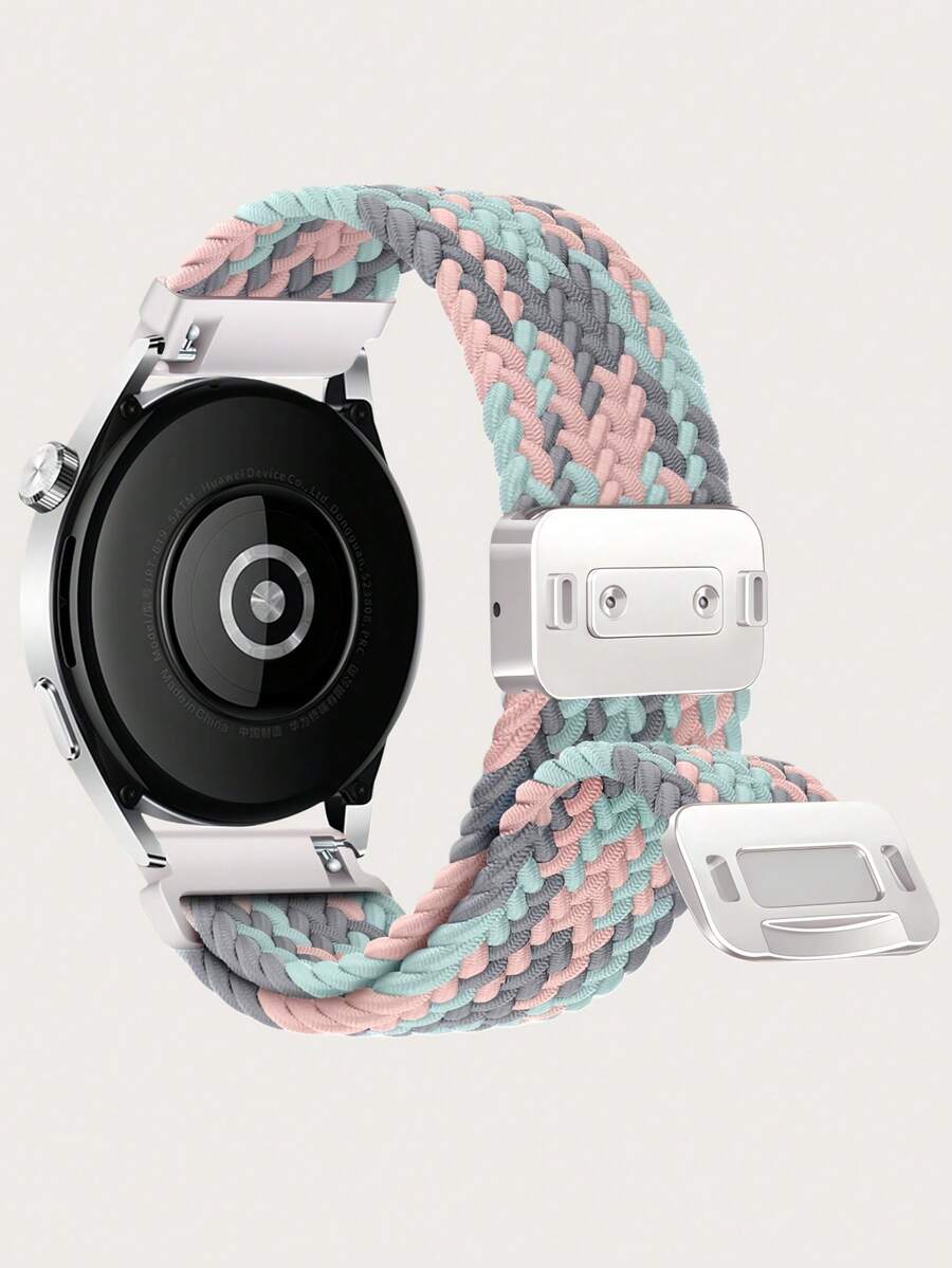 20mm 磁吸扣編織尼龍錶帶，適用於 Galaxy Watch 4 5 6 7 FE 40mm 44mm/Watch 4 6 Classic 42mm 46mm 43mm 47mm/Watch 5 Pro 45mm/Watch 3 41mm/Active 2，Vivoactive 6/Vivoactive 5/3 可調節女款男款錶帶