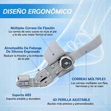 Corrector de Juanetes Con Pivote Ajustable,Férula para Juanetes Universal para Ambos Pies con Perilla de Ajuste Multiángulo,Bunion Corrector para Hombres y Mujeres (Gris, 1 pieza) - Gris - Ver 5