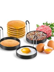 1个鸡蛋圈，鸡蛋模具，圆形煮蛋器，硅胶手柄煎蛋圈，烤盘煮蛋圈，不粘鸡蛋圈模具 - 彩色 - 查看 11