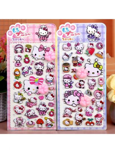 1pc Random Cute Cartoon Cat Paw 3D Sticker, Creative Cartoon Cute DIY Handbook Phone Decoration (Some Styles May Have Color Differences)