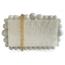 Acrylic Clutch Party Bag For Bridesmaids, Weddings, Events, Luxury - New Release - trắng - Xem 6