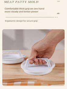 1/2pcs Plastic Hamburger Patty Maker - Non-Stick Burger Patty Mold, Cheese Burger Patty Maker, Suitable For Beef, Vegetables, Kitchen Tools, Grill Accessories, Patty Maker, Easy To Clean - White - View 6