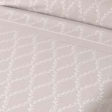 Juego de Sábanas Estampado de 3 Piezas para Cama 90/105/135/150 cm – Suaves, Frescas y Bajera Ajustable - 100% Poliéster - Viento Beige - Ver 2