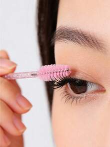 100支一次性睫毛膏刷和唇刷套装，水晶粉色化妆刷套装，全套化妆刷套装，化妆刷套装，化妆刷套装，全套化妆工具，化妆刷套装，全套化妆工具，化妆刷套装，化妆刷套装，化妆礼盒套装 - 彩色 - 查看 6