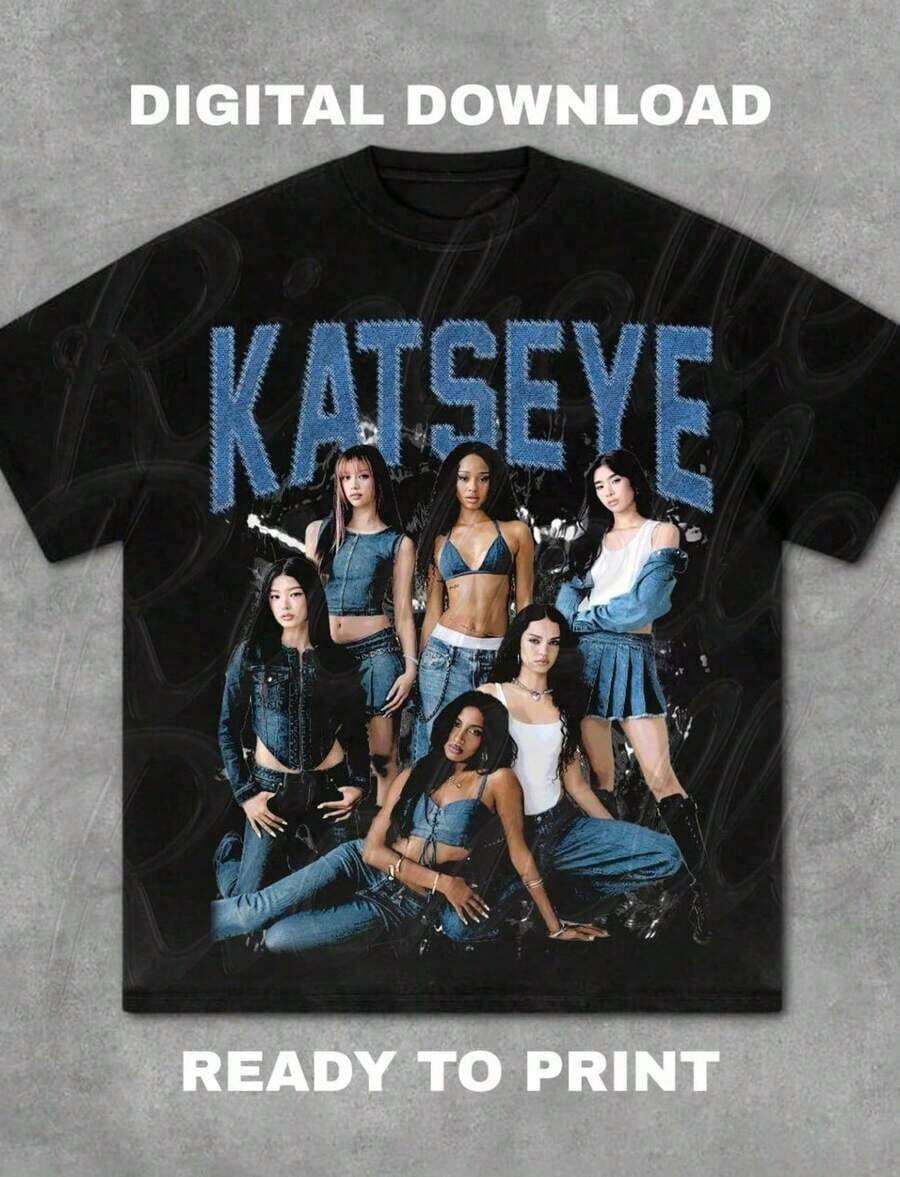 Valentine Outfits For Women2026Summer Casual Pure Cotton Men's T-Shirt Katseye Beautiful Chaos Tracklist Shirt, Katseye Kpop Shirt, Katseye Gnarly Shirt, Gabriela Shirt,Short Sleeved Single-Sided Printed T-Shirt,Pullover Style Shirtbad Bunny Shirt Valentines Day Outfit - Đen 2 - Xem 1