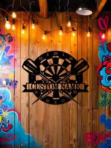 1pc Customized Darts Target Metal Wall Decor - Personalized Gamer Name Plate, Home Decor & Unique Gift Idea, Club Gift, Darts Lover Gift, Father's Day Gift - Decorative Item, Home Decor, Wall Art, Room Decor, Living Room, Bedroom, Bathroom, Kitchen, House Decoration, Personalized Gift - Multicolor - View 9