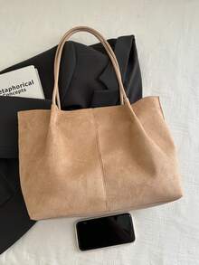 大容量手提包，新款秋冬多功能通勤单肩/腋下包，高品质手提包 - 卡其色 - 查看 9