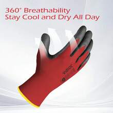 JOISIV PU Coated Work Gloves, Non-Slip Durable Gloves, Lightweight Breathable Knit, Suitable For Construction, Industrial, Warehousing, Gardening, Home Repair, Assembly And General Tasks, Unisex - 16 PCS - View 5