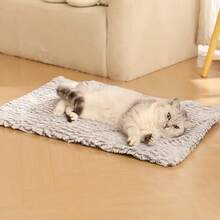 Pet Pad, Warm Cat Bed Pad, Removable Nest Pad, Snowflake Fleece Self-Heating Dog Bed, Dirt-Resistant Anti-Slip Dog Mat, Warm Cat Pad - Grey - View 7