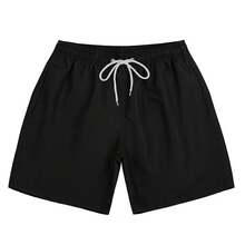 Men's Beach Shorts Men's 4-Inch Shorts Beach-Ready Splash-Resistant Shorts Essential Sports & Leisure Travel Pants - 黑色 - 查看 6