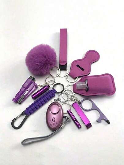 12pcs Complete Self-Defense Kit, Includes Personal Alarm And Protective Accessories, Perfect Gift For Women, Suitable For Valentine's Day, Halloween, Christmas And Other Holidays, Also Great For Colleagues, Friends, Sisters, Etc.