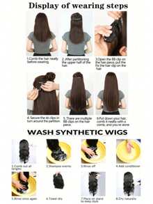 Synthetic Fiber Hair Extensions, Parisian-Style Dyed One-Piece Gradient Wavy Long Curly Hair, 4-Clip Invisible And Seamless Hair Volume Wigs, Suitable For Everyday Wear And Parties. - Multicolor - View 9