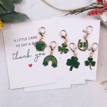 12pcs Green Keychain Set, St. Patrick's Day Pocket Hugs Gift Pack, Lucky Pocket Token Thank You Cards, Irish Holiday Party Favors With Clover, Shamrock, Green Hat, Rainbow And Pot Of Gold Decorations. Suitable For Men And Women, For Handbags, Coin Purses, Backpacks And Car Keys. Thank You Gifts, Party Favors And Friendship Gifts For Family, Friends, Students And Colleagues. - Multicolor - View 12