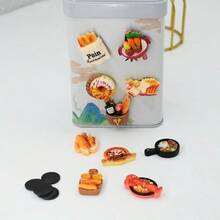 8pcs Creative Food Shaped Refrigerator Magnets - Realistic 3D Resin Kitchen Decor, Assorted Designs (Pizza, Sushi, Donut) - Oval Plastic Magnets, Suitable For Refrigerator, 14+ Years Old, Food Themed Magnets, Fun Design, Textured Surface, Detailed Craftsmanship - A - View 6