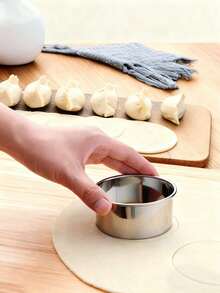 5-Piece Stainless Steel Dumpling Skin Cutter Set, Round Cookie Cutter, Multi-Function Dough Round Cutter Suitable For Baking, Dumplings, Empanadas, Ravioli And Pastries - Multicolor - View 2