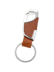 1pc Metallic Keychain For Men, Suitable For Car Key Or Belt Casual School Car Accessories Cute Goth Y2k - Brown - View 5