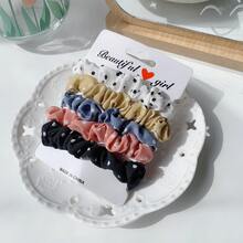 Bộ 6 dây buộc tóc bằng satin, dây buộc tóc nhiều kiểu dáng, đa năng. - Nhiều màu - Xem 11