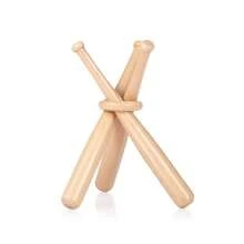 1个迷你实心木制圆球棒，带木环，可用作标记棒 - 多色 - 查看 4