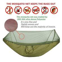 Hammock Automatic Quick Opening Mosquito Net Outdoor Camping Pole Hammock Swing Anti-Rollover Nylon Rocking Chair 260x140cm - Multicolor - View 6