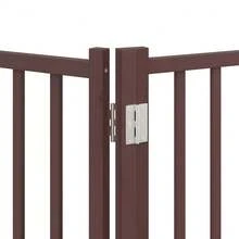 vidaXL 9-Piece Dog Gate With Door Foldable Brown 450 Cm Poplar Wood - Einheitsgröße - Übersicht 11